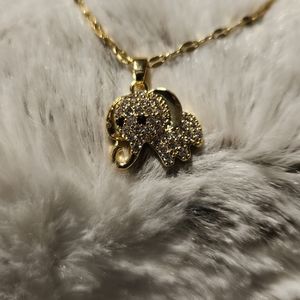 ✨️Gold Pave Zirconia Baby Elephant Necklace